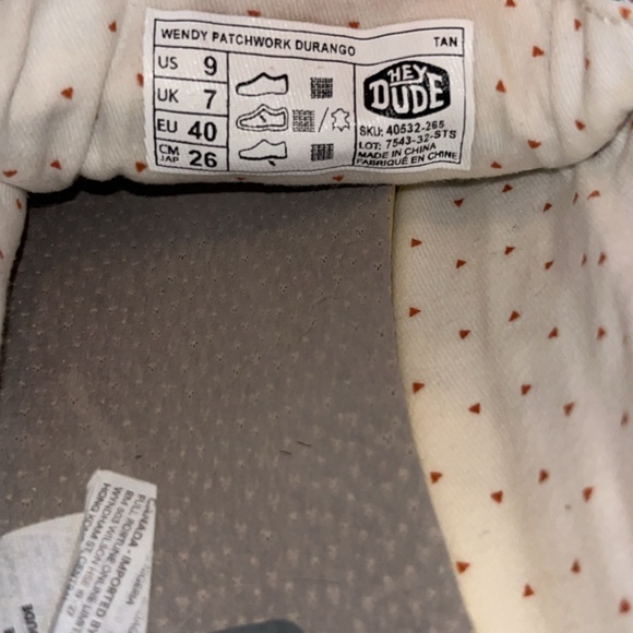 Hey Dude Wendy Patchwork Durango Size 9 Women - Picture 3 of 6